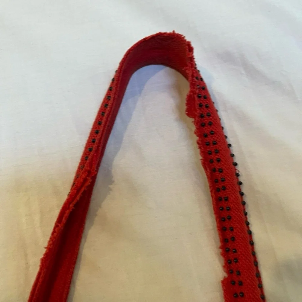 Red Beaded and Embroidered Peacock Satchel Purse‎ Vintage 1970s